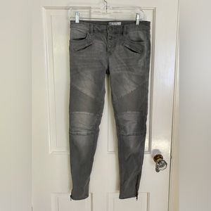 Free People Moto Stretch Skinny Jeans Gray, 25